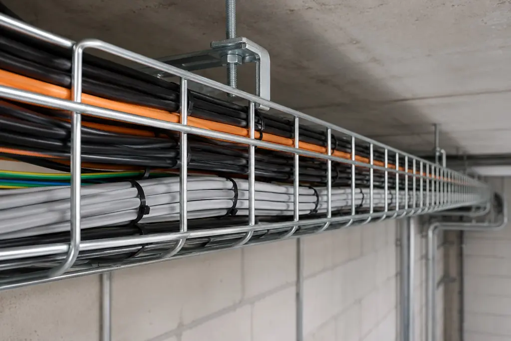 Kabelgoot met bekabeling aangelegd door Bek bv